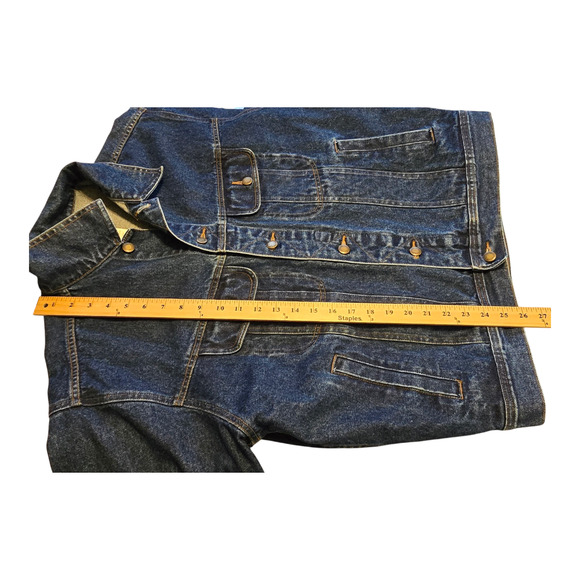 Wrangler Rugged Wear Jacket Mens Size Large Blue Jean Denim Trucker Streetwear - Picture 8 of 9